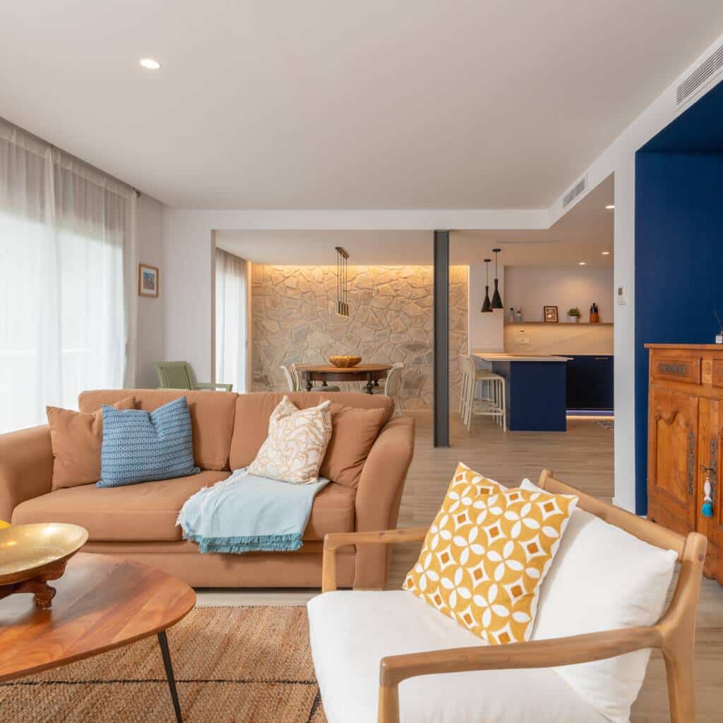 decoración salon reforma begur