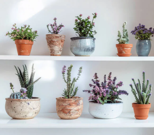jarrones con plantas misca estudio